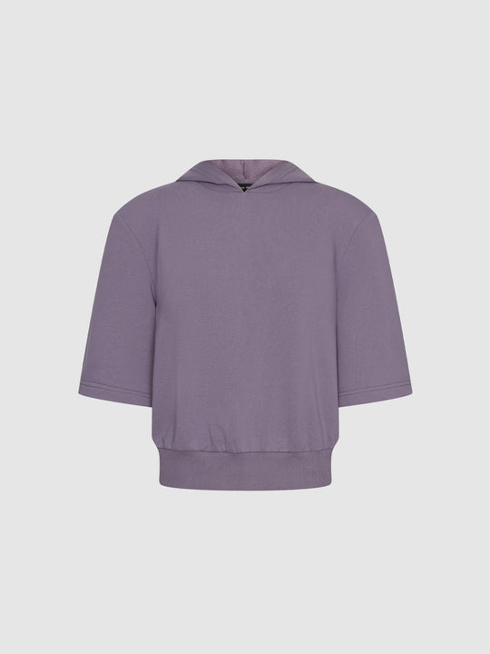 Hooded Half Sleeve Slight Stretch Cotton T-Shirt