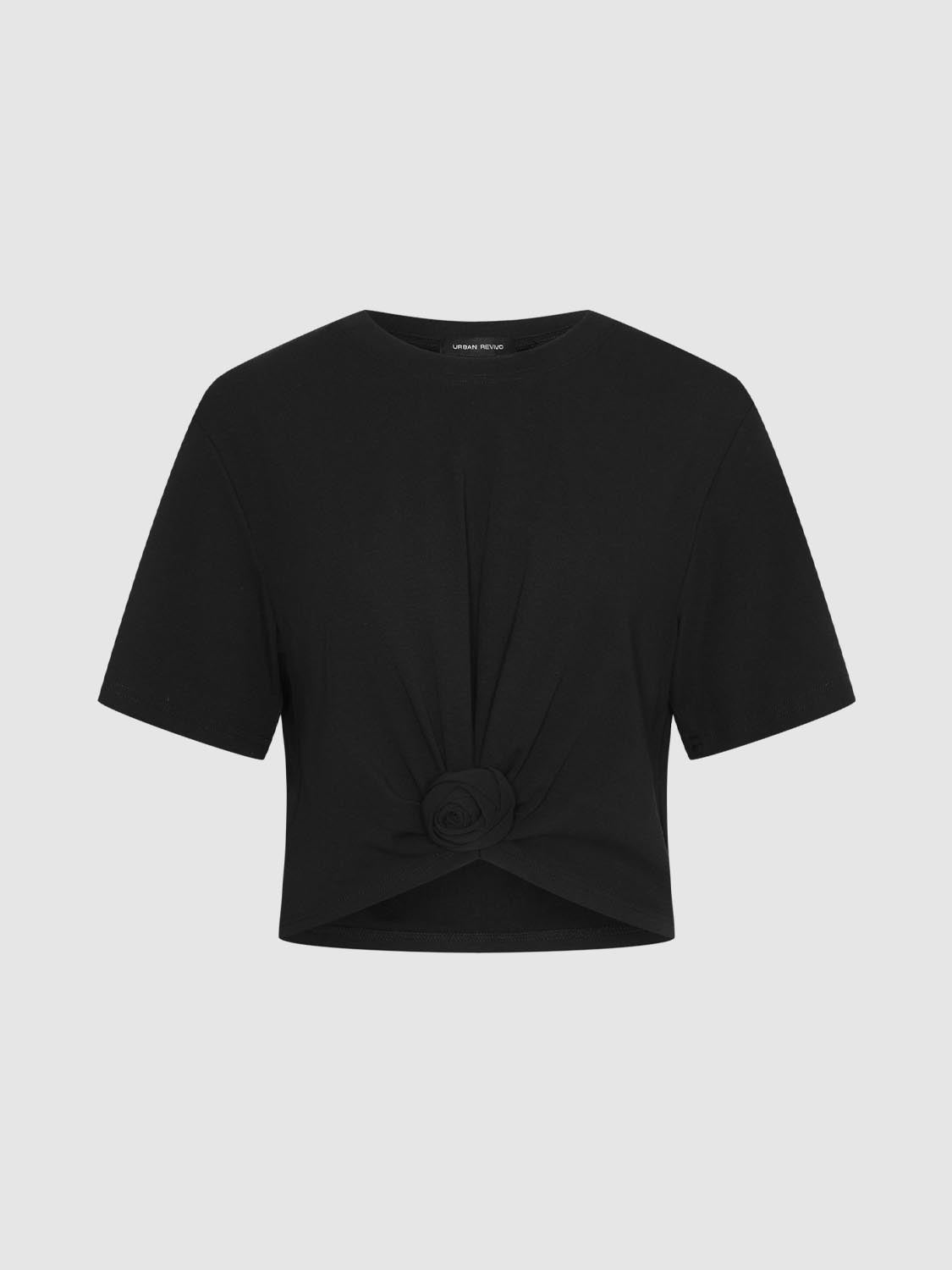 Knot Front Cinch Waist T-Shirts