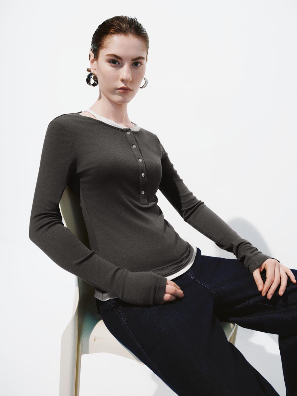 2 In 1 Henley Neck T-Shirts