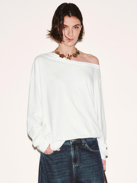 One Shoulder Long Sleeve T-Shirts