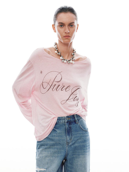 Printed Loose-Fit Long Sleeve T-Shirts