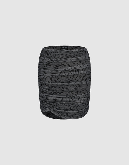 Star Printed Skinny Mini Skirt