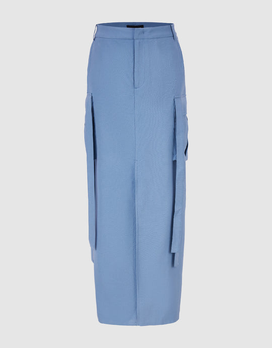 Multi-Pocket Straight Skirt