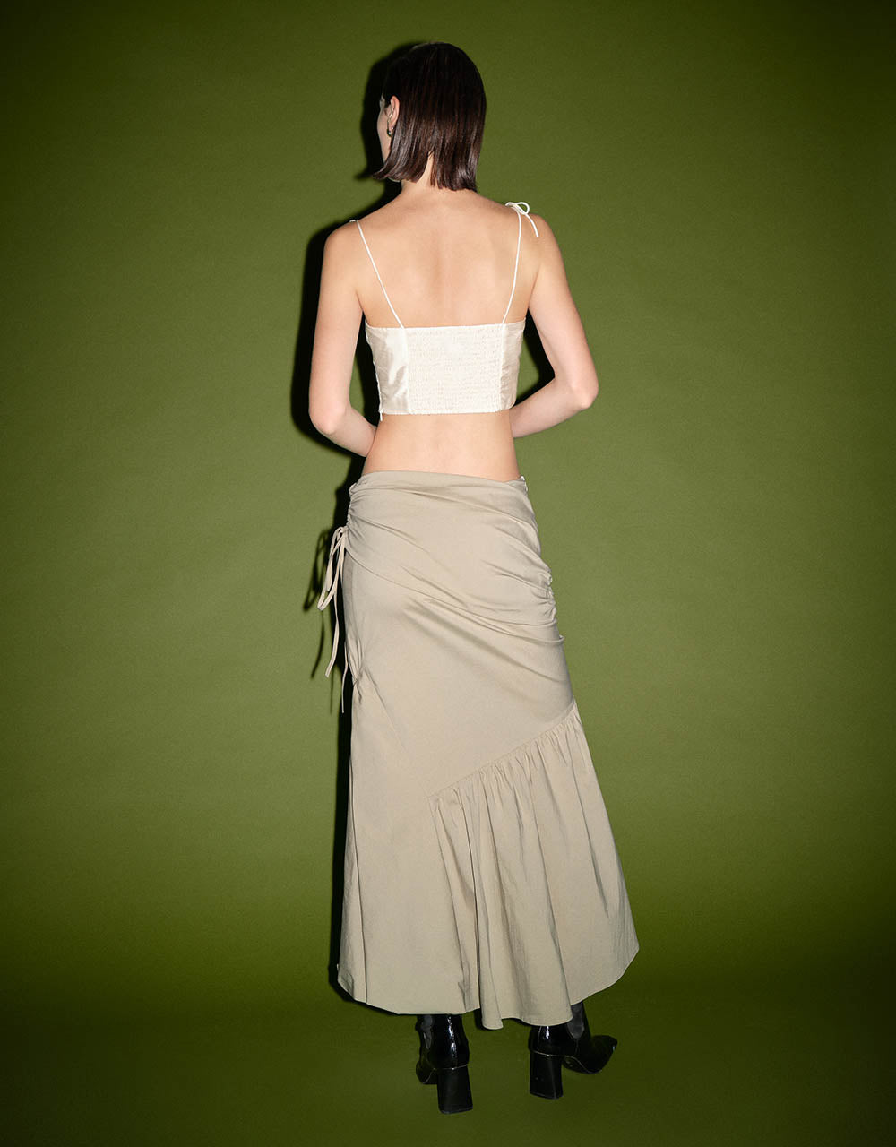 Ruffle Midi Fishtail Skirt