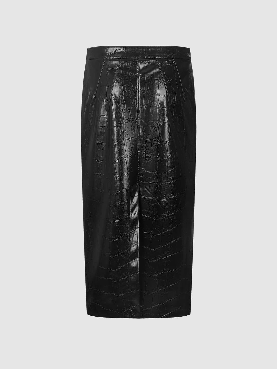 Vegan Leather Straight Skirts