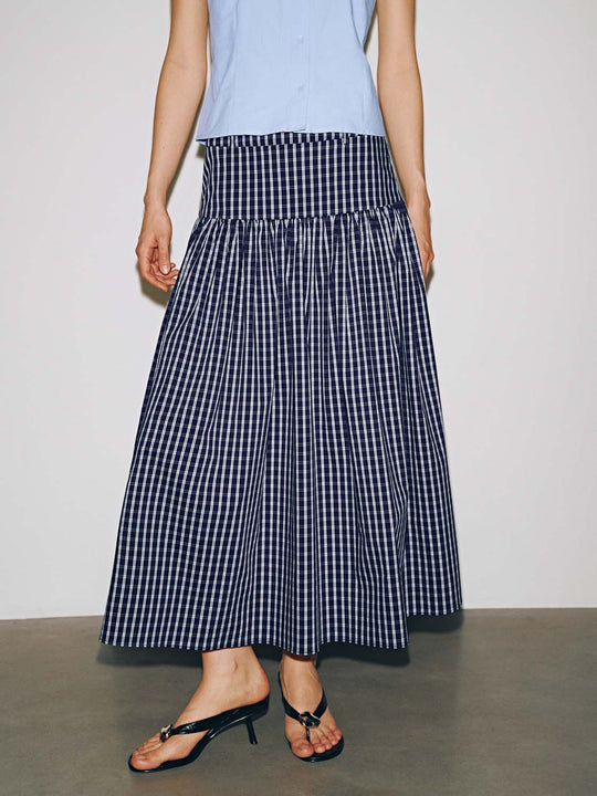 Check A-Line Midi Skirts