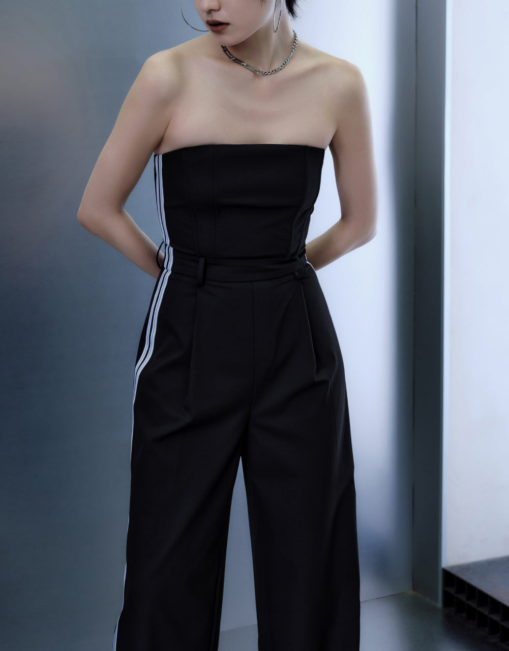 Woven Striped Jumpsuits