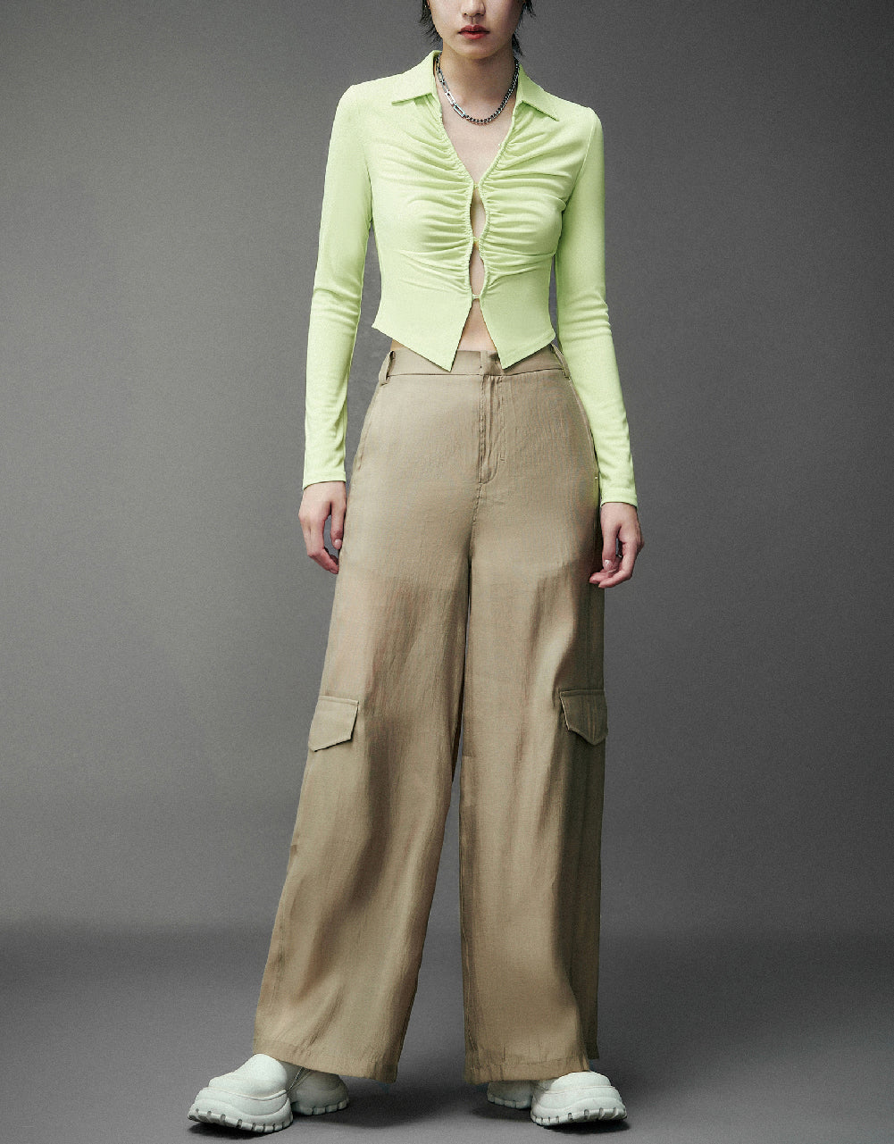 Thin Wide-Leg Pants