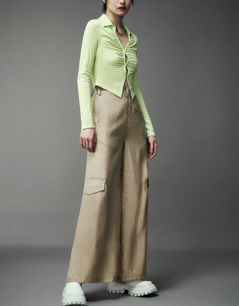 Thin Wide-Leg Pants