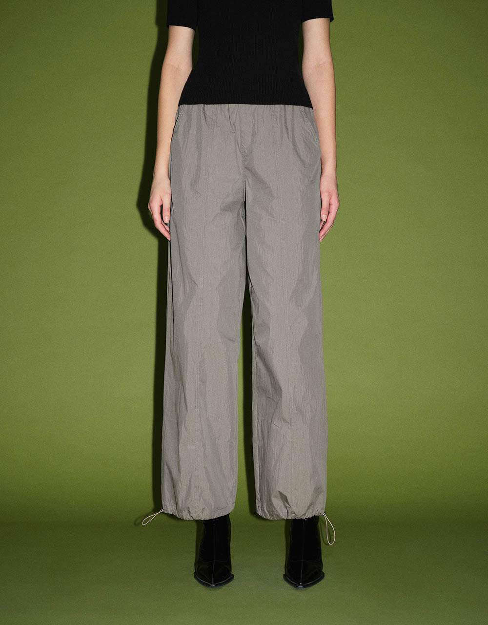 Elastic Waist Knitted Wide-Leg Pants