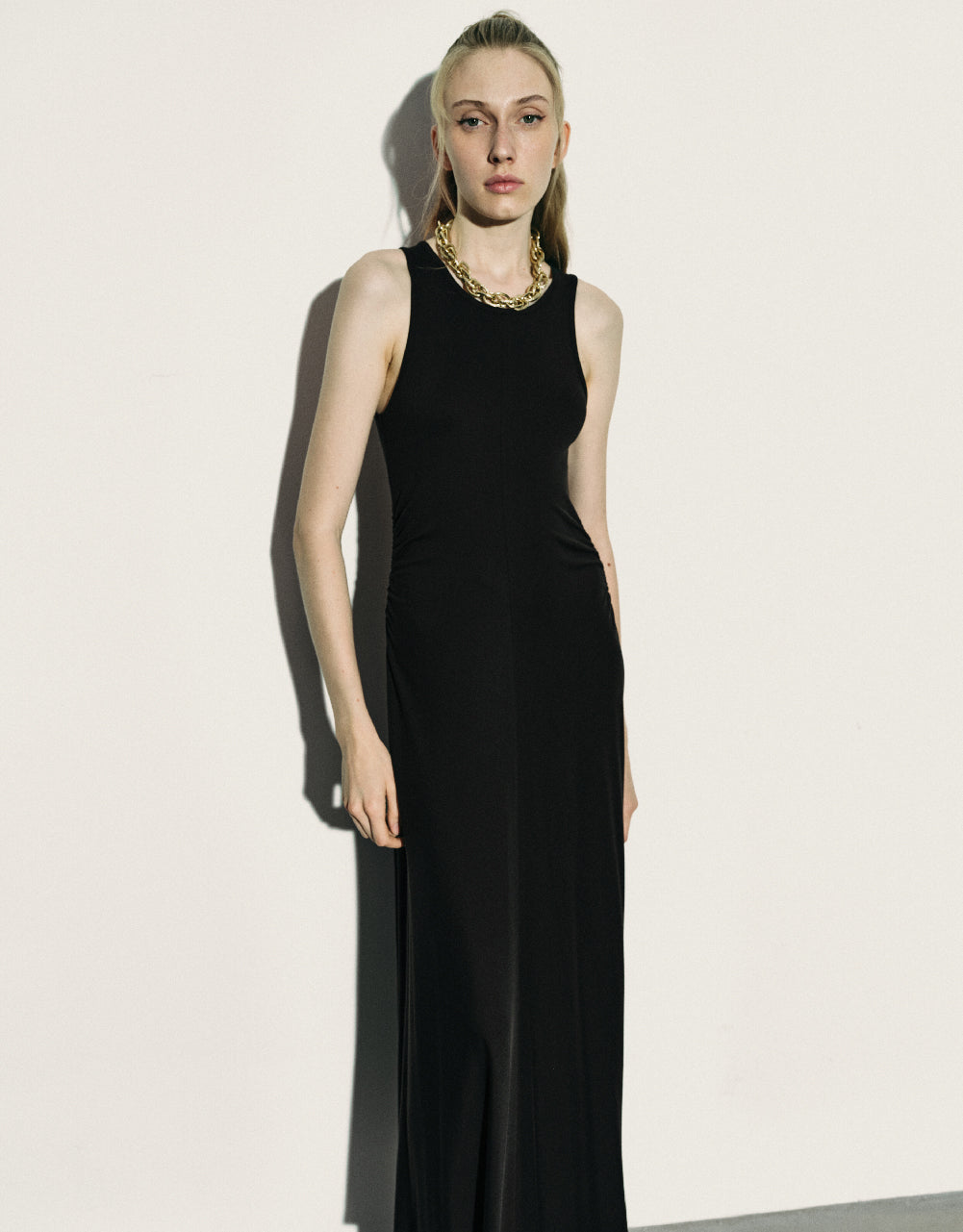 Sleeveless Crew Neck Skater Dress