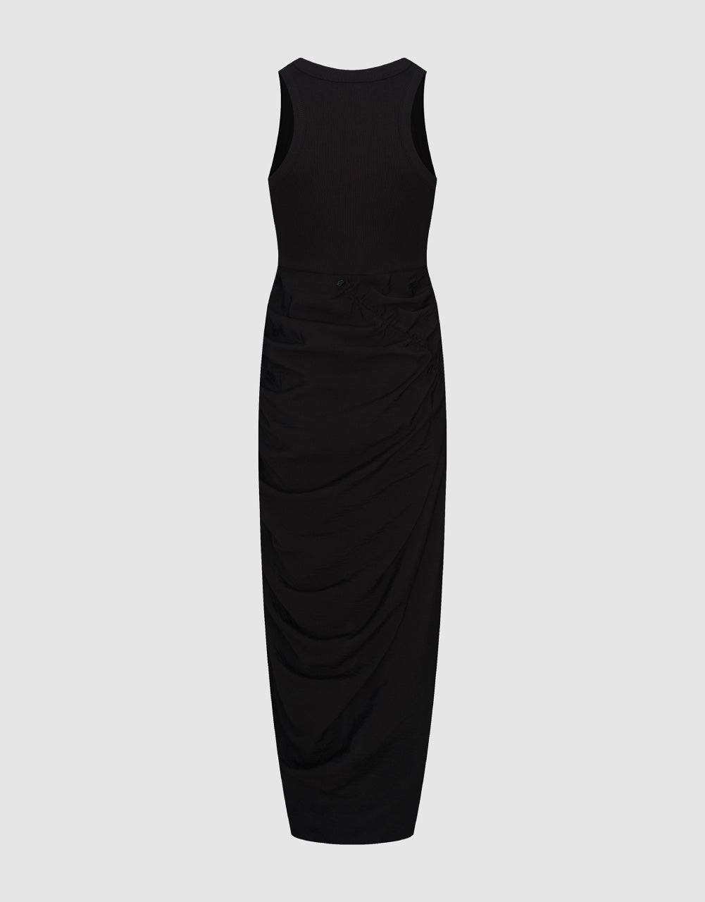 Ruched Sleeveless Crew Neck Skater Dress