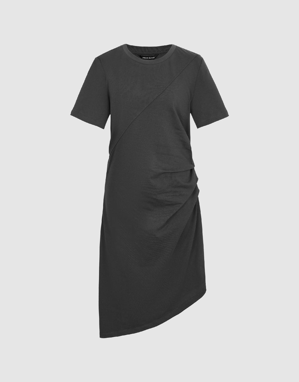 Ruched Crew Neck Skater Dress