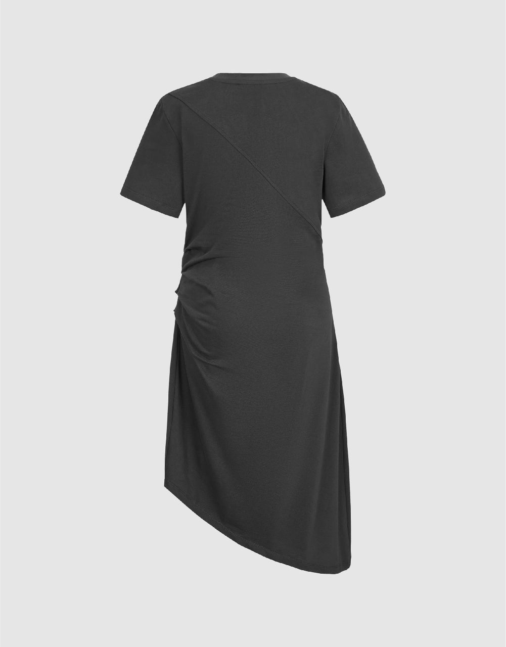 Ruched Crew Neck Skater Dress