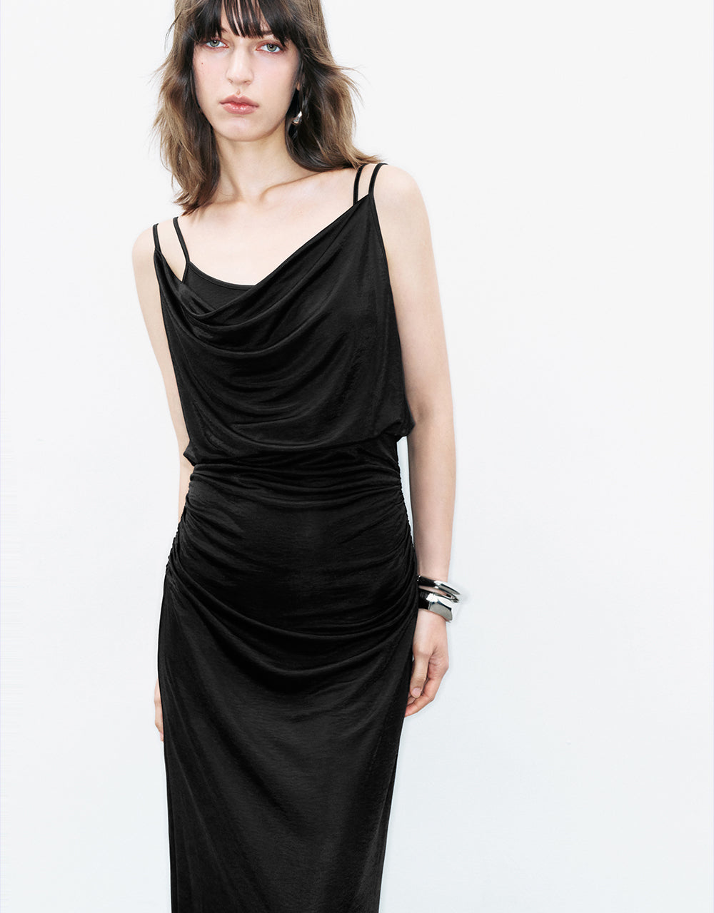 Cowl Neck Sleeveless Skinny Dress