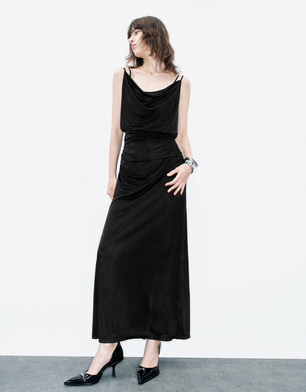 Cowl Neck Sleeveless Skinny Dress