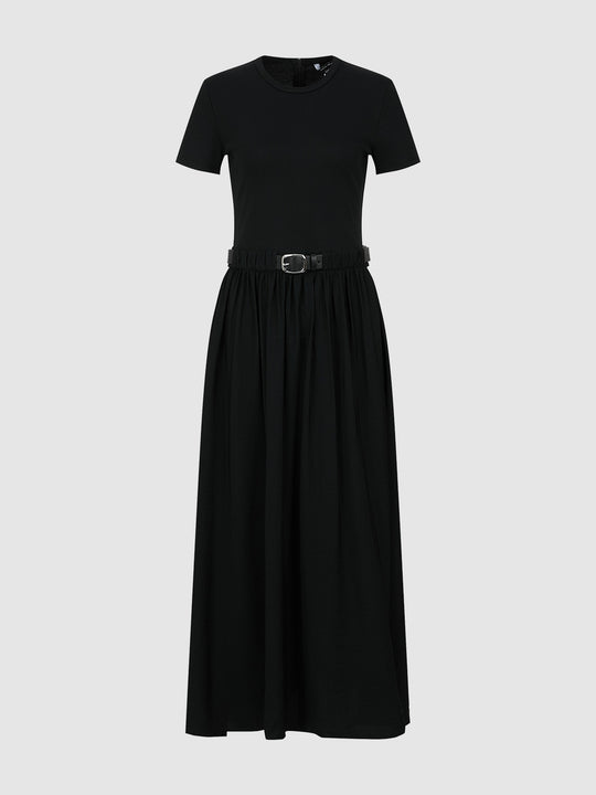 Crew Neck Skinny A-Line Dress