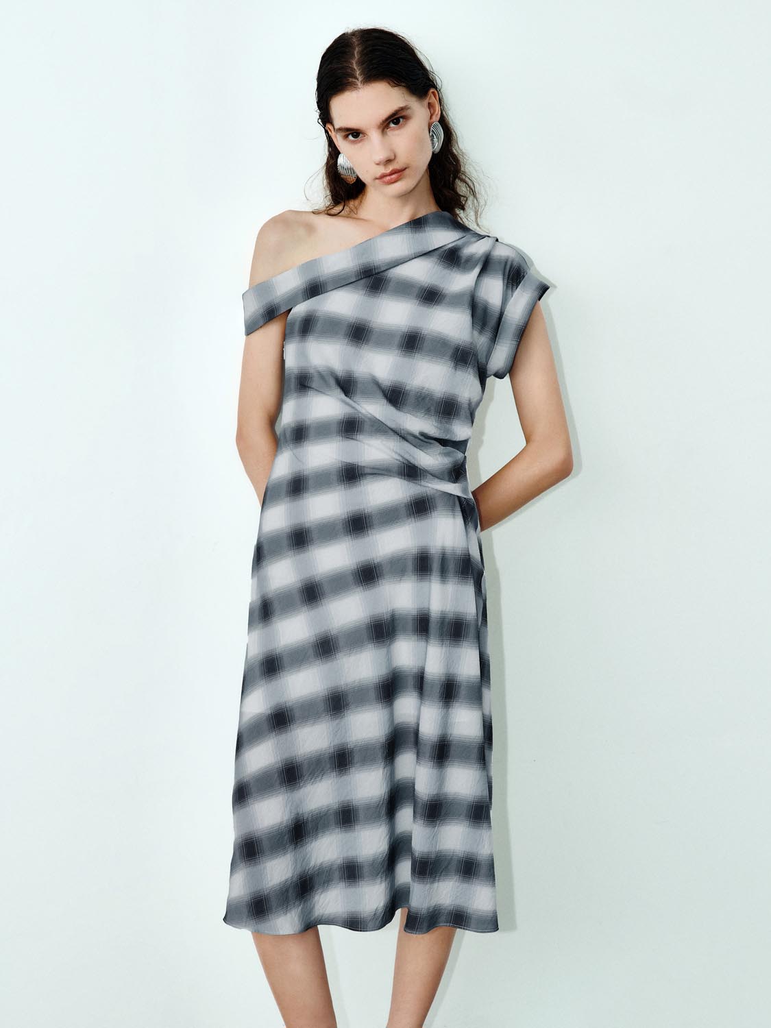 Plaid A-Line Maxi Dresses