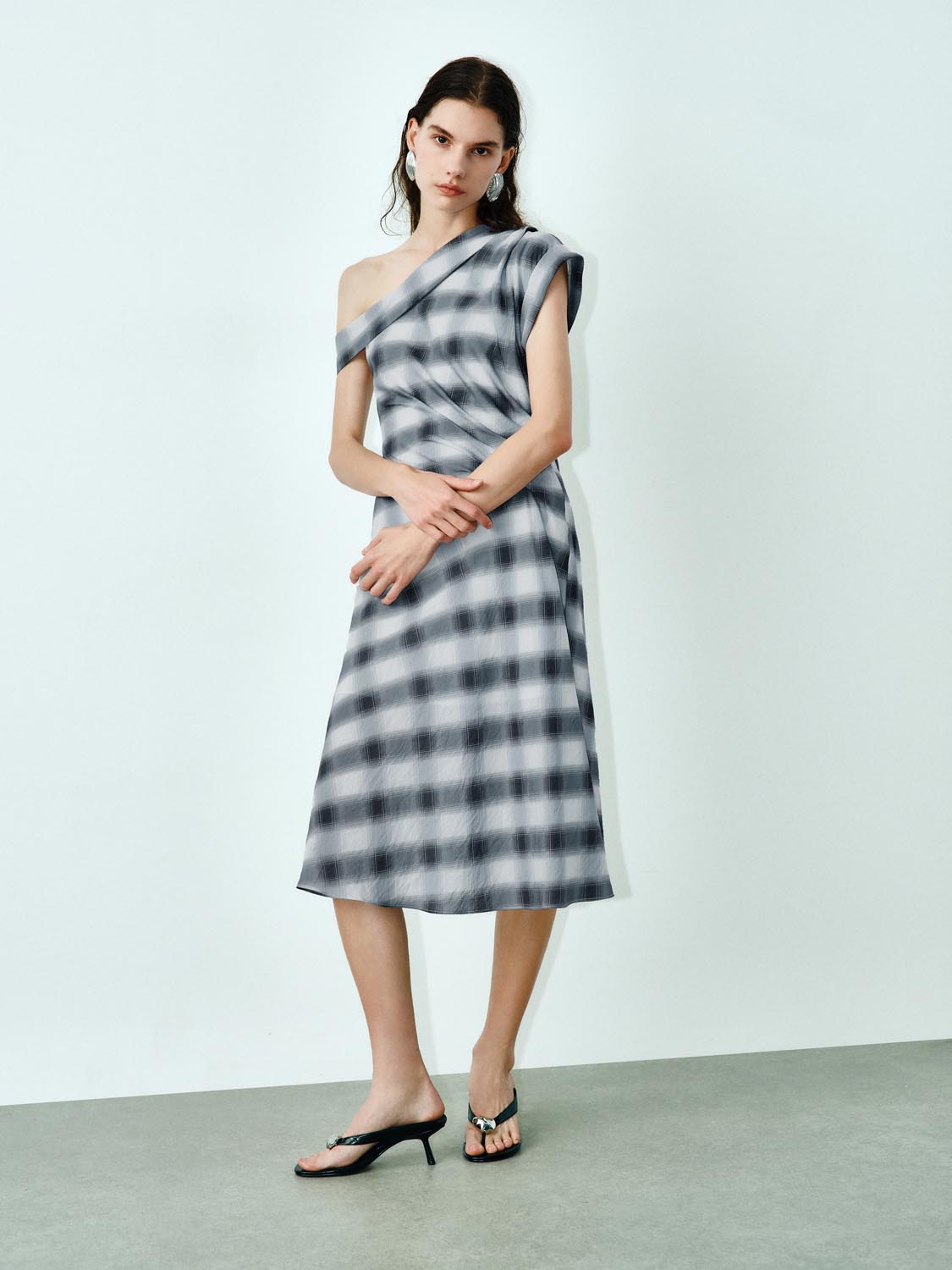 Plaid A-Line Maxi Dresses