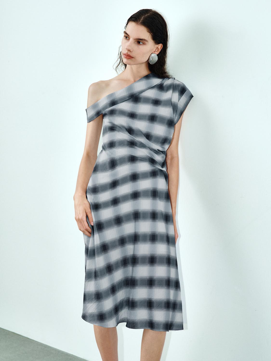 Plaid A-Line Maxi Dresses