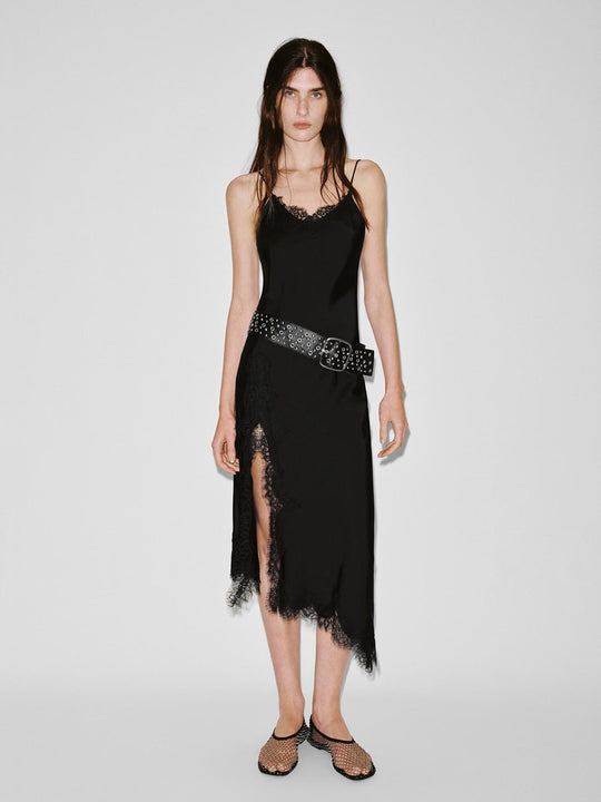 Lace Trim Strappy A-Line Mini Dresses