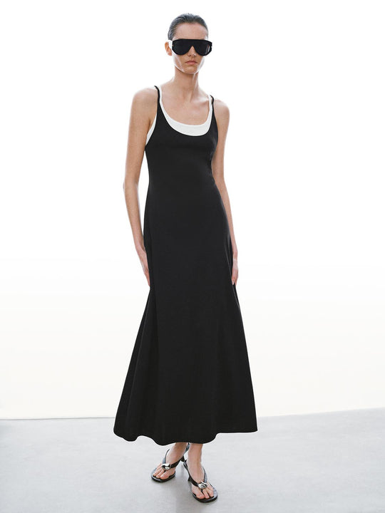 2 In 1 Strappy A-Line Midi Dresses