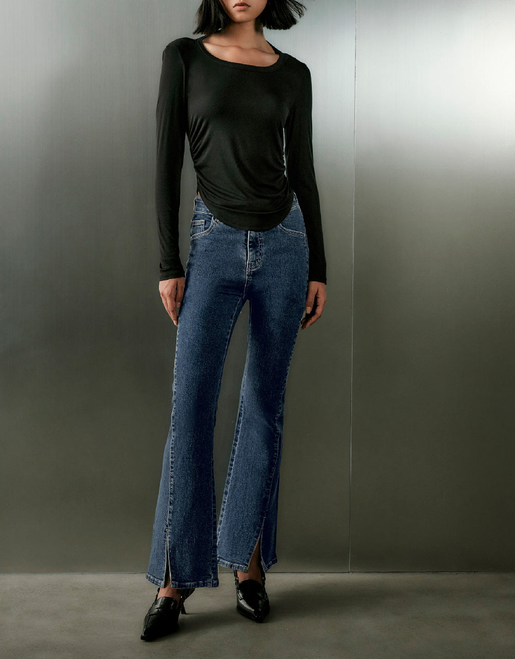 Split Hem Flare Jeans
