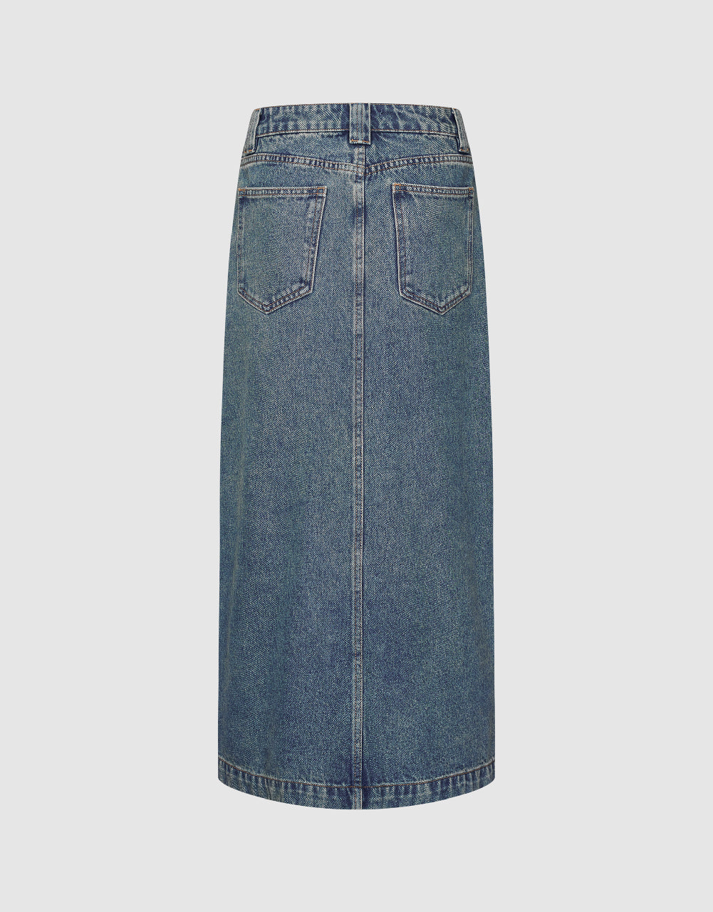 Split Hem Straight Denim Skirt