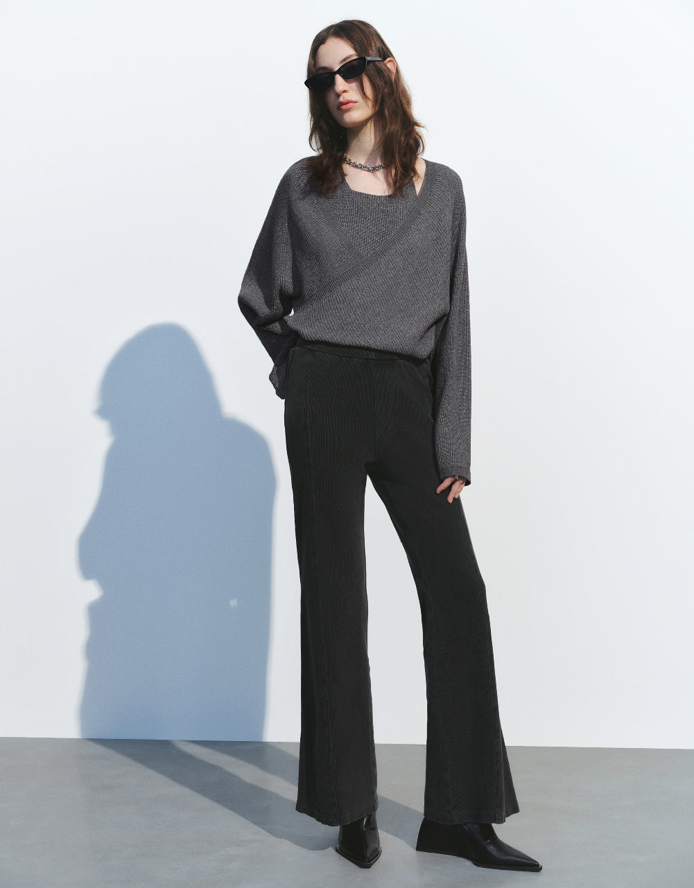 Elastic Waist Flare Jeans