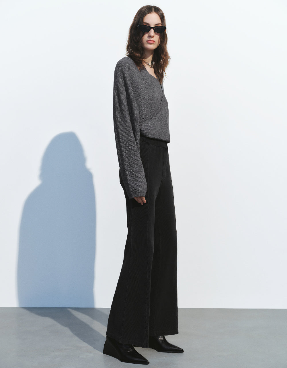 Elastic Waist Flare Jeans