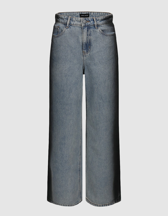 Two-Toned Wide-Leg Jeans