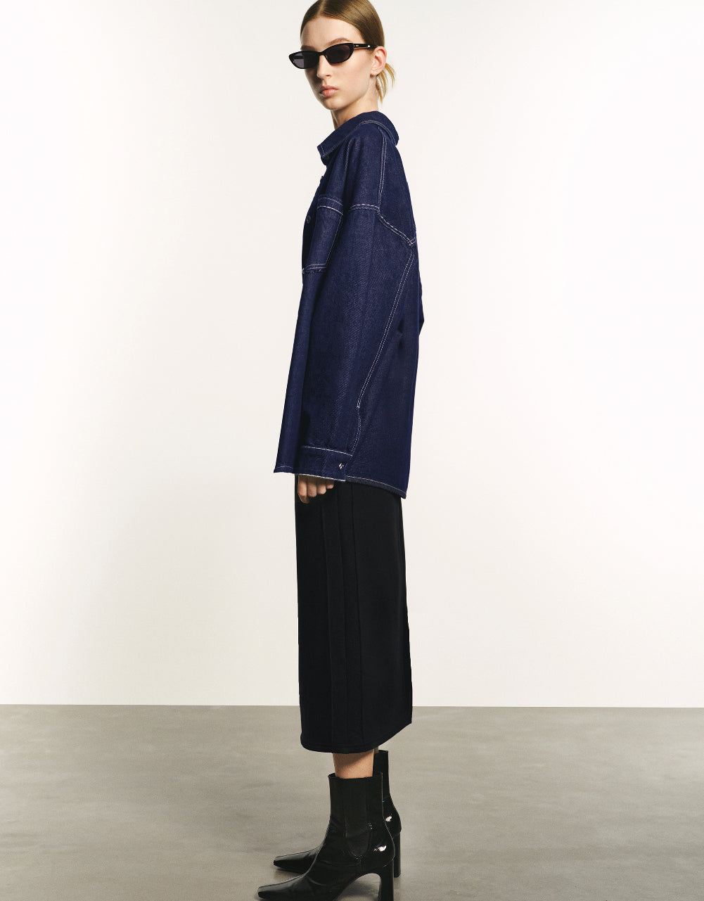 Drop Shoulder Sleeve Denim Shirt