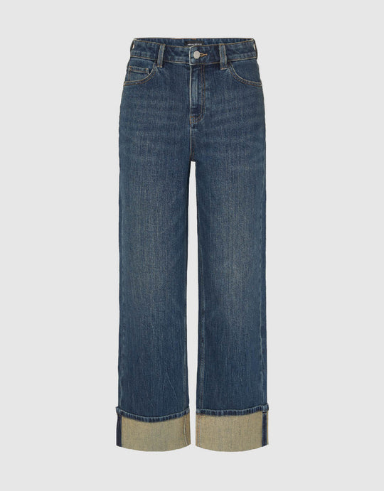 Rolled Up Straight Jeans