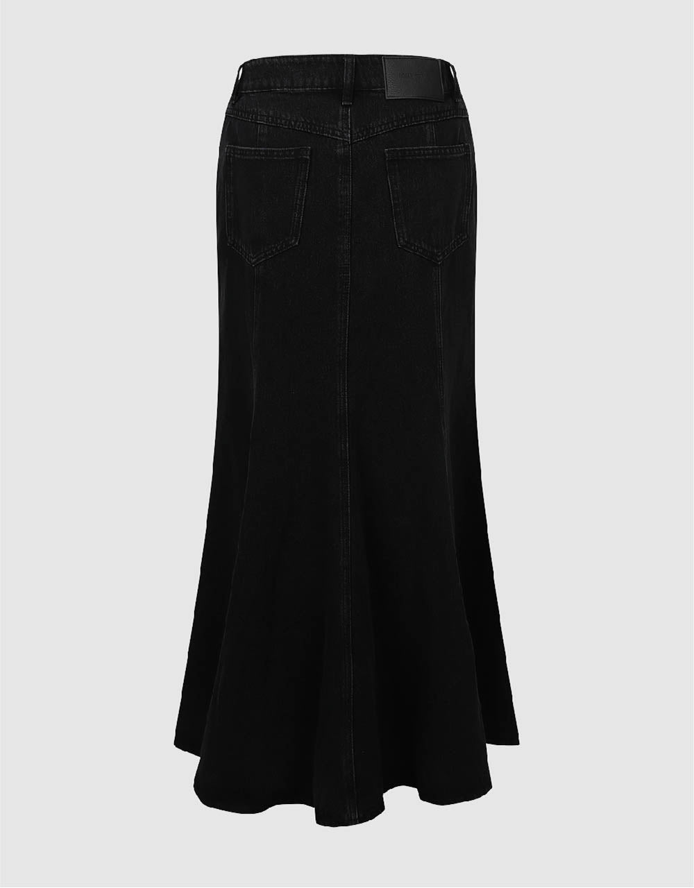 Midi Fishtail Denim Skirt