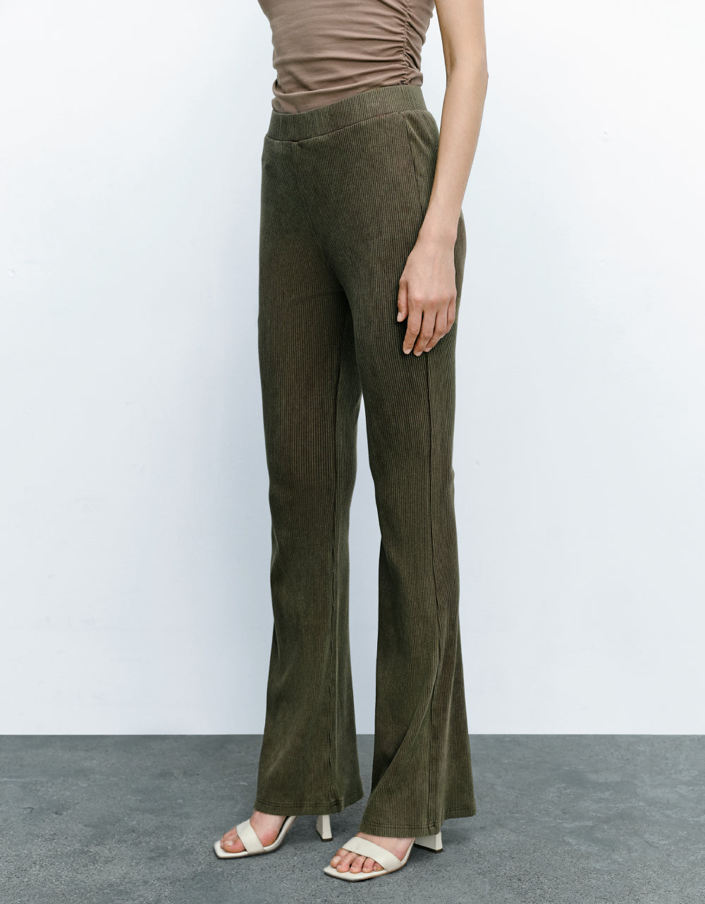 Elastic Waist Flare Jeans