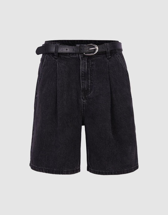 Denim Shorts With Belt