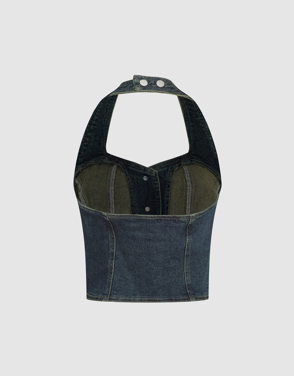 Halter Neck Denim Vest
