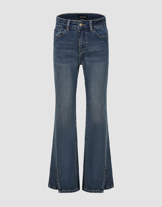 Split Hem Flare Jeans