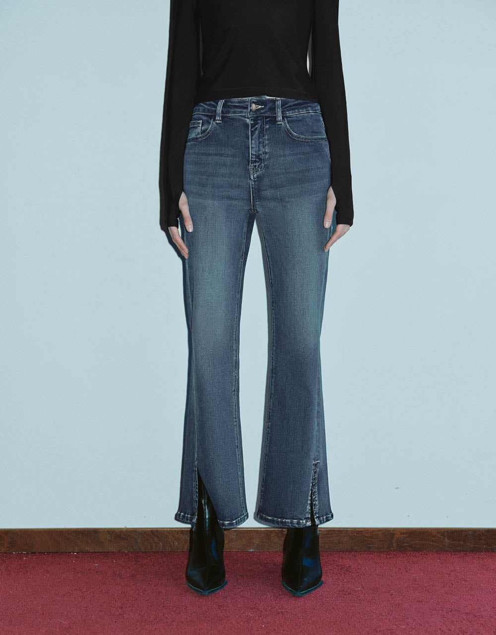 Split Hem Flare Jeans