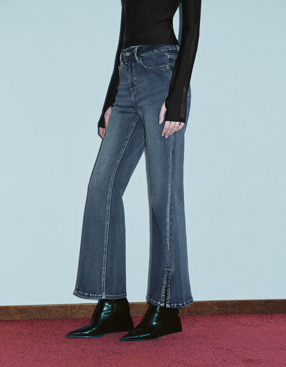 Split Hem Flare Jeans