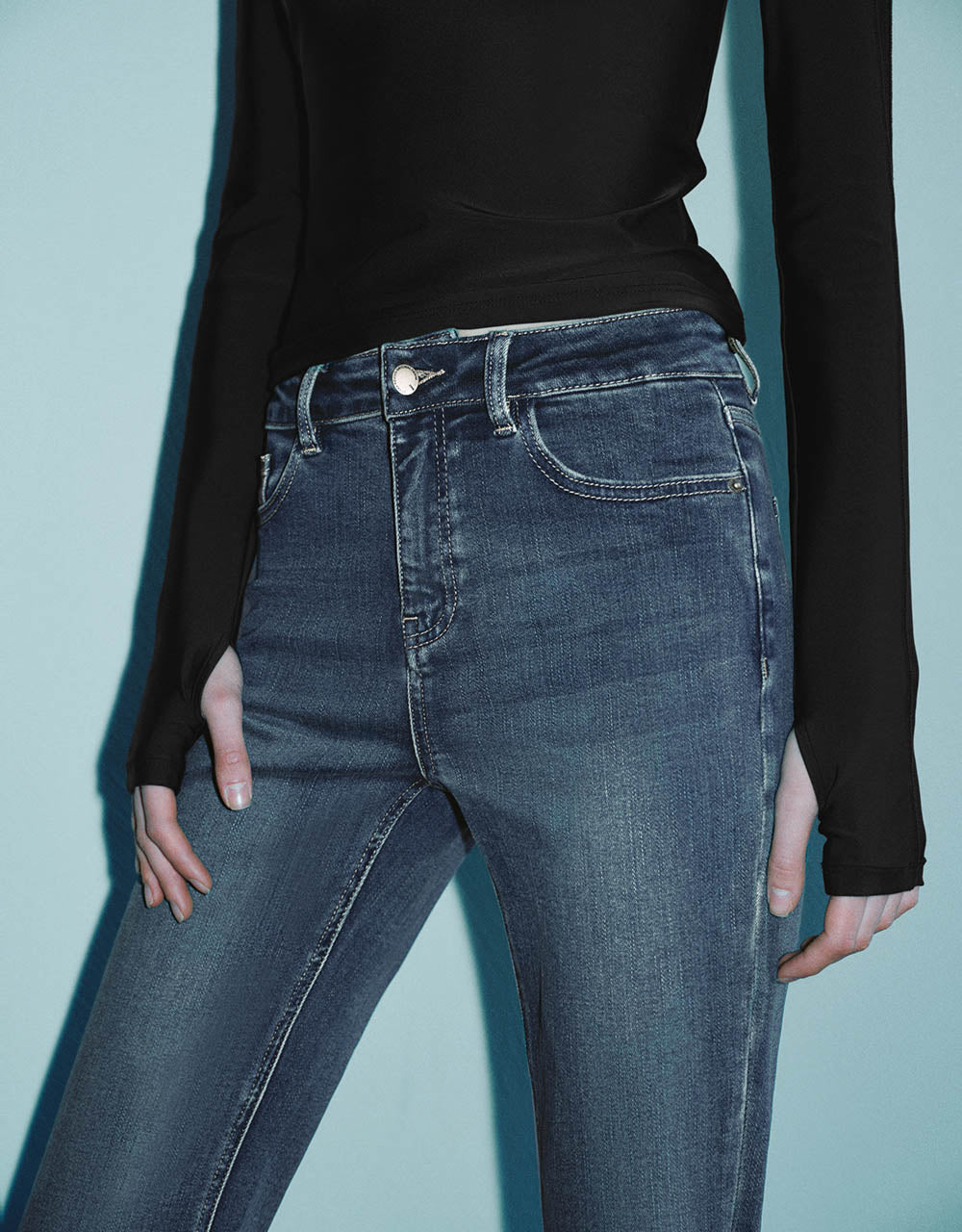 Split Hem Flare Jeans