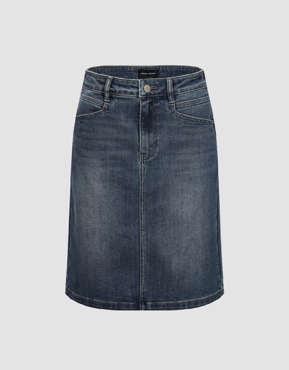 Midi Straight Denim Skirt