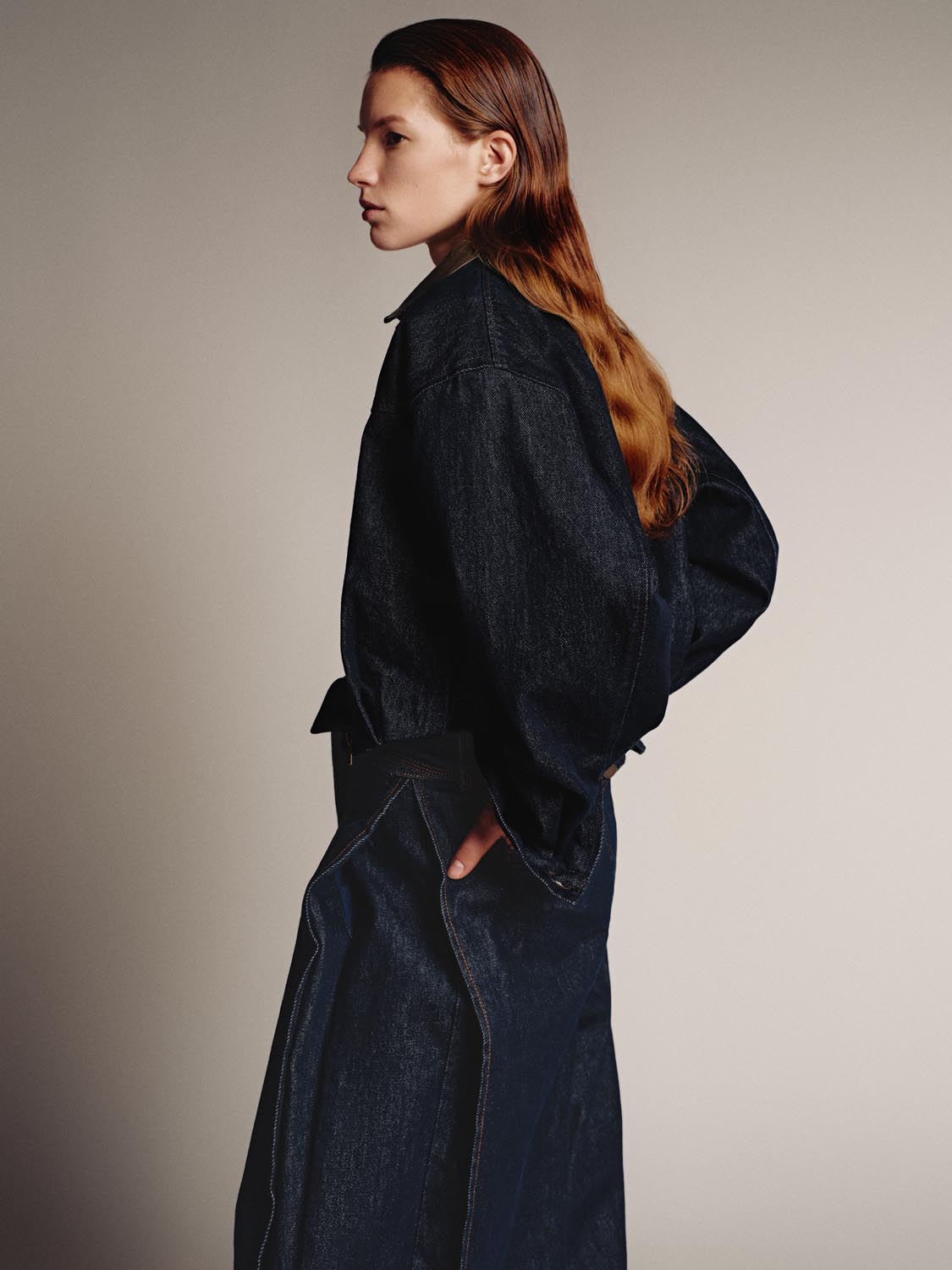 Collared Denim Bomber Jackets