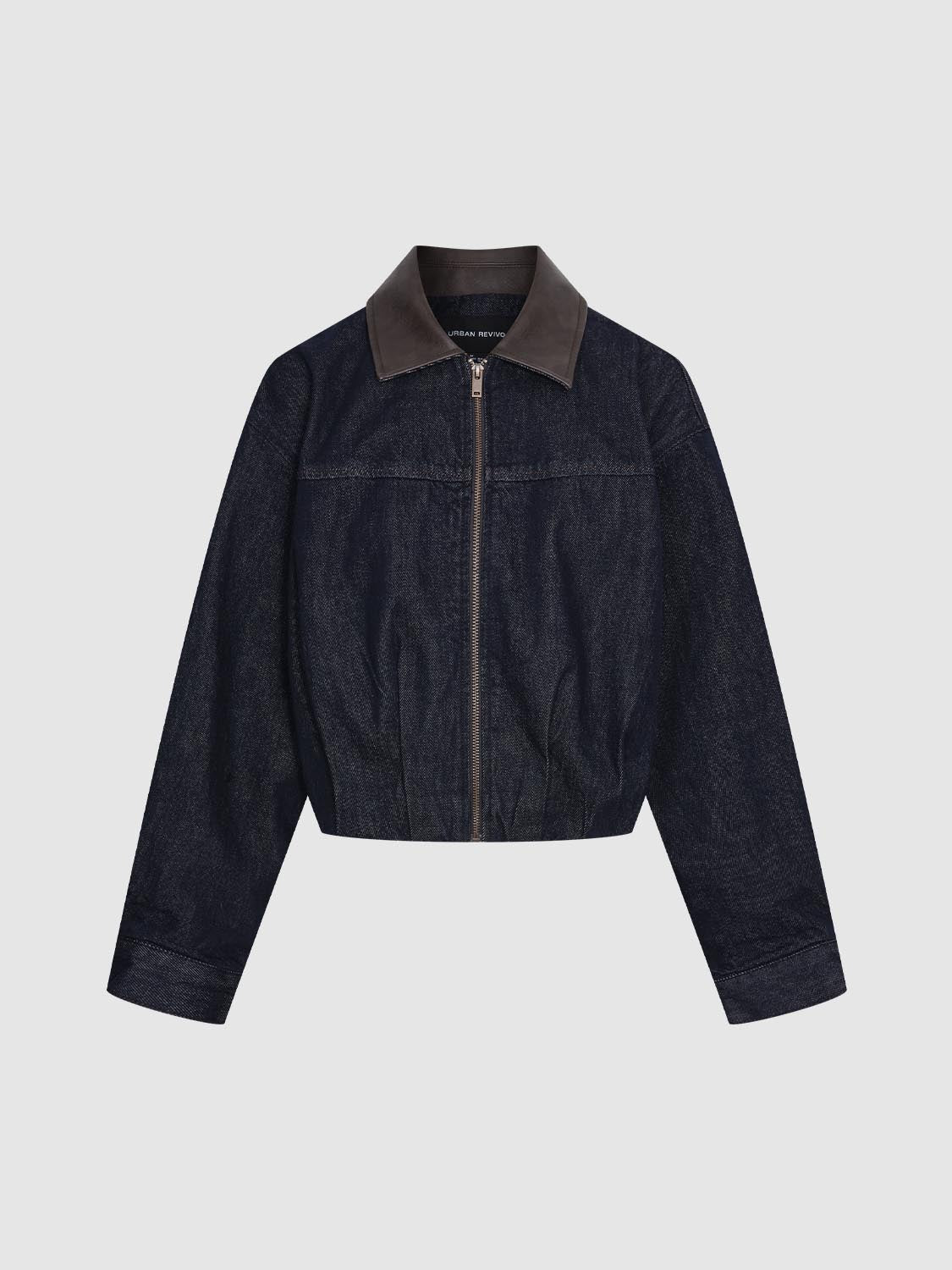 Collared Denim Bomber Jackets