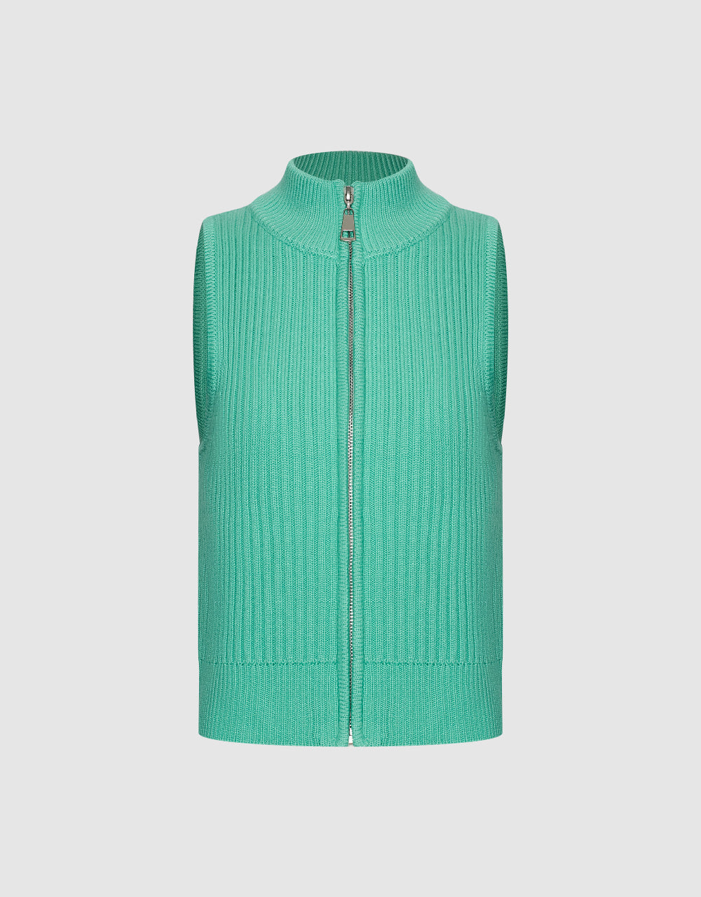 Zipper Front Knitted Vest