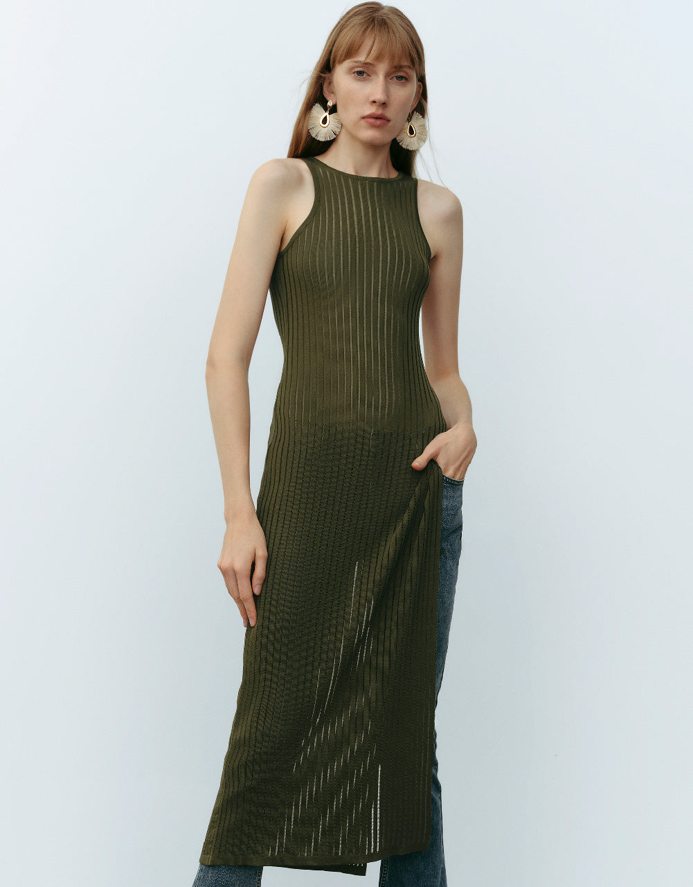 Crew Neck Knitted Tank Top