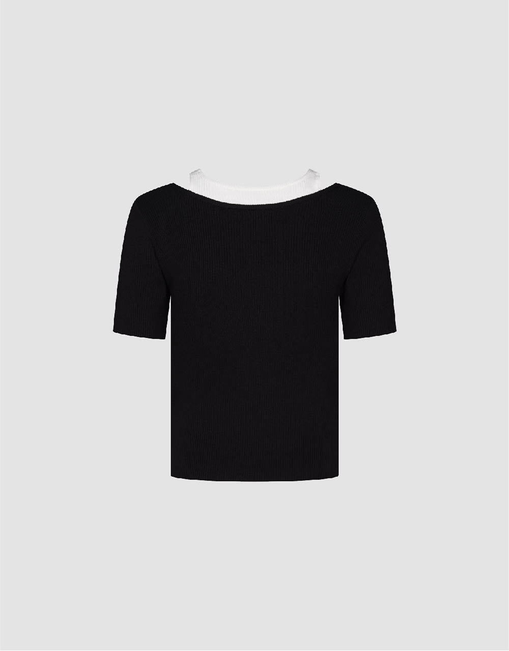 2 In 1 Skinny Knitted T-Shirt