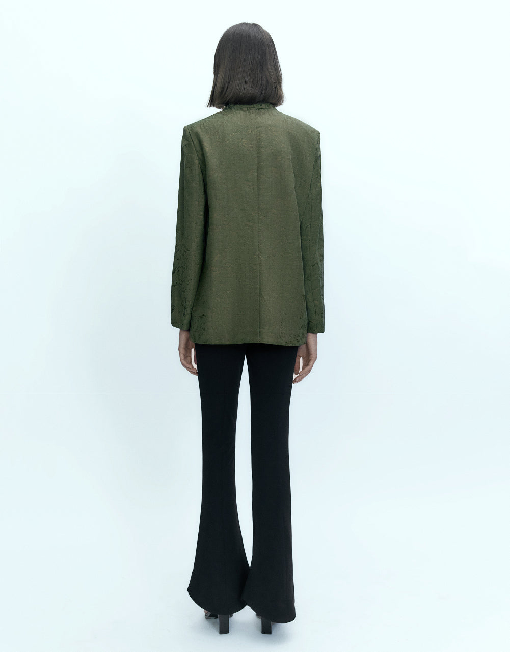 One Button Tailored Straight Blazer