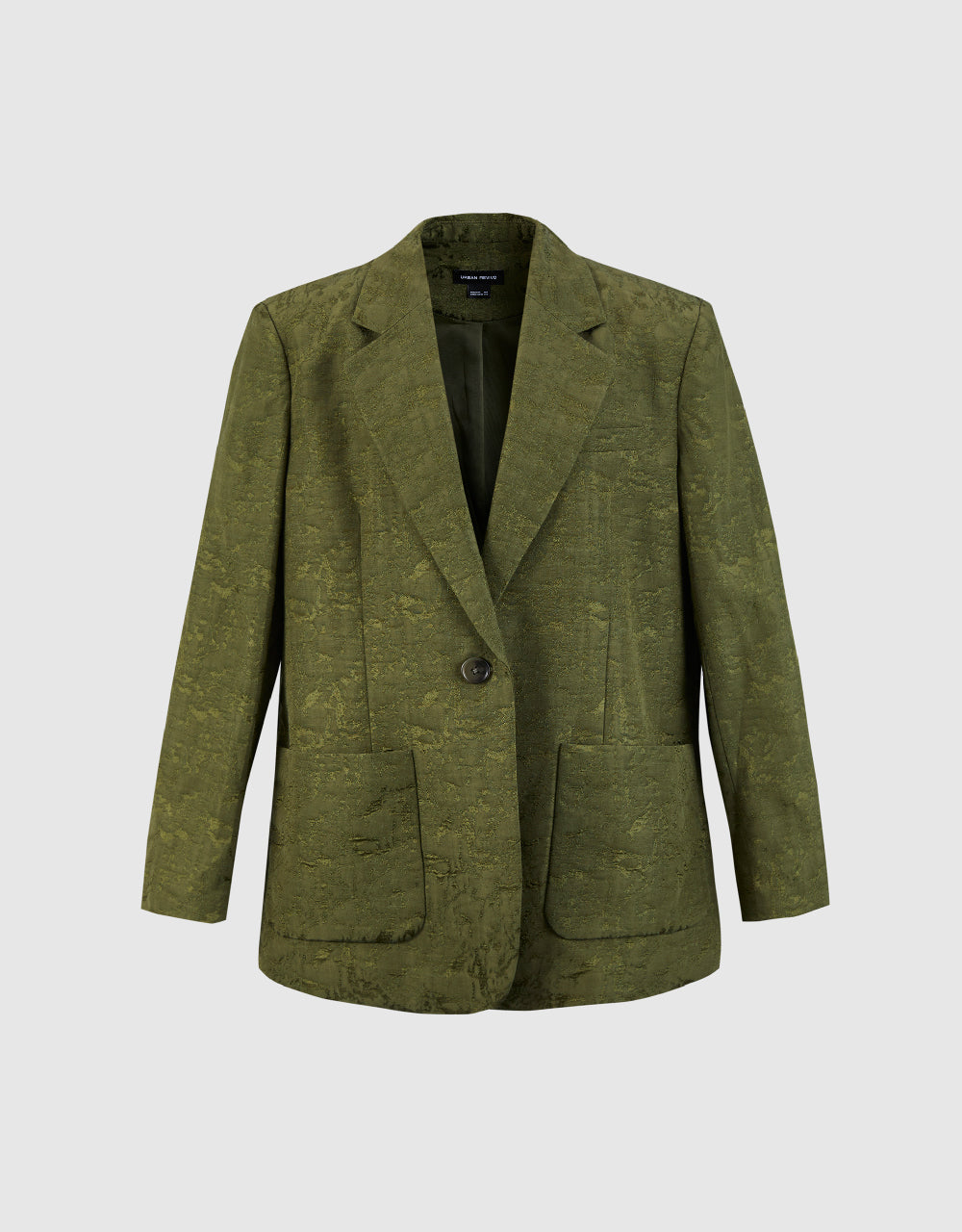 One Button Tailored Straight Blazer