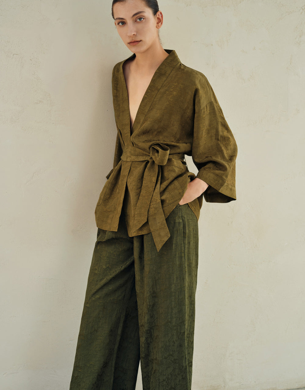 Open Front Jacket With Belt